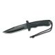Aitor Hammerhead Fixed Blade Knife,5.9in Black Steel Blade, Black rubber Handle 16006