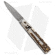 AKC Classic 6 Automatic Folding Knife, 2.50in, Damascus, Spear Point Blade, Stag, Brown Handle, Brown/Steel, 6.00 inch, BHQ-50890