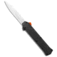 Akc AKC F-16 D/A Bayo OTF Automatic Knife Black w/ Orange Button 3.3" Satin, Black, 440, adult, BHQ-102935