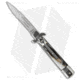 AKC Leverletto 7.5 Italian Automatic Folding Knife, 3.25in, Stainless Steel, Spear Point Blade, Brazilian Horn, Brown Handle, Brazilian, Satin Serr, Brown/Steel, 7.75 inch, BHQ-50872