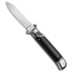 AKC Shot Puller 8 Italian Automatic Folding Knife, 3.125in, Stainless Steel, Dagger Blade, Ebony, Black Handle, Wood, Black/Steel, 7.875 inch, BHQ-68904