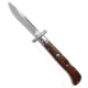 AKC World Italian Style 9 Roma Swinguard Automatic Folding Knife, 3.80in, Damascus, Drop Point Blade, Wood, Brown Handle, Brown/Black, 9.00 inch, BHQ-199704