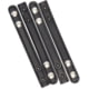 Aker Leather 531 Double Snap 3/4inch Wide Belt Keepers, Chrome Snap, 4 PK, Plain, Black, A531-BP-4PK-CH