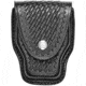 Aker Leather Model 508 Handcuff Case, Small, Chrome Snap, Basketweave, Black, A508-BW-CH