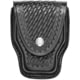 Aker Leather Model 508 Handcuff Case, Small, Chrome Snap, Basketweave, Black, A508-BW-CH