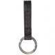 Aker Leather Baton Ring, No Snap, Chrome Ring, Small, Basketweave, Black, A550-BW-NS-CH