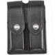 Aker Leather Model 510 Double Magazine Pouch, Medium, .40 S&amp;W/9mm Luger, Chrome Snap, Double Stack, Plain, Black, A510-BP-3-CH