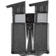 Aker Leather Model 523 D.M.S. Twin Double Magazine Pouch, Double Stack 9mm Magazines, Black, A523-BP-2