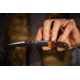 Al Mar Knives Honey Jigged Bone Series Folding Knife, 3.15 in TALON BLADE Traditional, Leather Slip Pouch, Honey Brown, Medium, AMK7004, EDEMO1