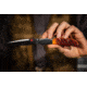 Al Mar Knives Honey Jigged Bone Series Folding Knife, 4.0 in TALON Blade, Traditional, Leather Slip Pouch, Honey Brown, Large, AMK7006