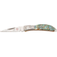 Al Mar Knives Osprey Engraved Abalone Fold Knife, Engraved Abalone Hanlde AME1001AB