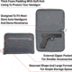 Allen Auto-Fit 2.0 Deluxe Handgun Case, Heather Gray/Red, 12 in x 8 in, 7757