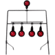 Allen Deflector Resetting Spinner Target System 16x22.25in Black/Red, AN15340