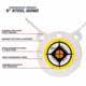 Allen EZ Aim 6-inch Hardrock AR500 Steel Gong Shooting Target, .50in Thickness, White/Yellow/Black, 15597