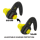 Allen ULTRX Shift Adjustable Protection Ear Plugs, Gray/Yellow, 4103