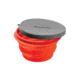 Alpine Mountain Gear Small Collapsible Silicone Container with Lid and Eyelet for hanging, Red, AMGCSB-S