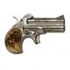 American Derringer M-1-Engraved Pistol, .45 Colt, 3in barrel, stainless steel frame, stag horn grip, 2-barrel, blade front, 2 round magazine, AD-M-1 EG-.45C-3-1-FRRMPG