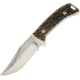 American Hunter Imitation Stag Hunter Knife, 4 satin finish stainless blade, Imitation stag handle, SK17022