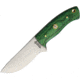American Hunter Short Hunter Fixed Blade Knife, Hunter, 6.88in Overall, 3.25in Satin SS Drop Point, Green Pakkawood Handle, Brown Leather Belt Sheath, Green, AH014 / 1097