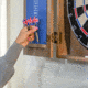 American Legend Charleston Bristle Dartboard Cabinet Set, Wood grain, D4401W