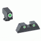 AmeriGlo Classic Tritium Sight Set for Glock, Model 42/43/43X/48, Tritium Green, Black, GL430
