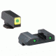 Ameriglo CAP LE Tritium Sight Set Glock 17/19 Green Front With Luminescent Green Square Outline Green Rear Horizontal Line