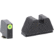 AmeriGlo Glock 2XL Tritium Night Sight Suppressor/Optic Height Sets, Green Tritium LumiGreen Outline .350in front, FlatBlack .429in Rear, Fits all Glock Except 42 &amp; 43, 2XL, up to 0.319in DH, GL-681