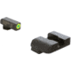 AmeriGlo Glock Protector Tritium Pistol Sight Sets, Green tritium lamp LumiGreen Outline FRONT, Black serrated REAR, GL-703