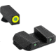 AmeriGlo Glock Spartan Operator Tritium Pistol Sight Set, Green Tritium Lamp LumiGreen Outline FRONT, Green Tritium Lamp Black Outline REAR, GL-550