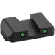 AmeriGlo Glock Standard Steel Rear Pistol Sights, Rear Only, Green Tritium Lamp 2-dot Black Outlines .248 H .160 Sq Notch fits MOS slide, GL-392R