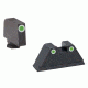 Ameriglo Night Sight Set - Tall Suppressor Style - Green Front / Green Rear - All For Glock Models GL-329