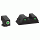 Ameriglo Operator Night Sights For Fits Glock 42 Green With White Outline Front Green With Black Outline Rear