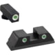 AmeriGlo Pistol Tritium Night Sights, Glock 17, 19, 22, 23, 24,26,27,33,34,35,37,38,39, Classic Green Front, Green Rear, GL-113