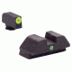 Ameriglo Pro I-dot Set For Glock 42/43 Front ProGlo Green Tritium With Lime Outline Single Dot Green Rear Sight