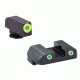Ameriglo Tritium Front/Rear Combo Sights Green Dot White Outline Rear And Green Dot LumiLime Outline Front For Glock 20-41