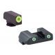 Ameriglo Tritium Front/Rear Combo Sights Green Dot White Outline Rear And Green Dot LumiLime Outline Front For Glock 20-41 GL-247