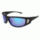 Angler Eyes Halibut Sunglasses, Matte Black Frame, Smoke Polarized with Blue Mirror Flash Lens, Polarized, 10222149.FGX