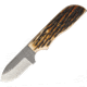 Anza 6.875 Inch Fixed Blade Knife, Amber Bone, Brown Leather Belt Sheath AZSAJB