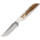 Anza 7.5 Inch Fixed Blade Knife, Elk, Brown Leather Belt Sheath, 3.25 Inch Blade AZSP2FE