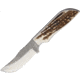 Anza 7.75 Inch Fixed Blade Knife, Elk, Brown Leather Belt Sheath, 3.625 Inch Blade AZMC3FE