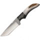 Anza 7.75 Inch Fixed Blade Tanto Knife, Elk and Micarta, Brown Leather Belt Sheath AZJWK1E