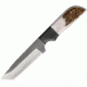 Anza 8.5 Inch Fixed Blade Knife, Elk And Micarta, Brown Leather Belt Sheath AZMC7E