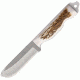 Anza 8.875 Inch Boddington Knife, Full Elk, Black Leather Belt Sheath AZBODFE