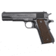Auto Ordnance 1911A1-GI-Specs Pistol, 9mm Luger, 5in barrel, matte black steel frame, brown checkered plastic grip, recoil operated semi-automatic, fixed combat, 9 round magazine, AO-1911A1 GIS-9MM-5-1-FRRMPG