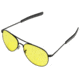AO Flight Gear General Sunglasses, Bayonet, Black Frame, Yellow Lens, 58mm, 30667