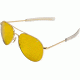 AO Flight Gear General Sunglasses, Bayonet, Gold Frame, Yellow Lens, 52mm, 30304