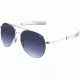 AO Flight Gear General Sunglasses, Bayonet, Silver Frame, Polycarbonate Gradient Blue Lens
