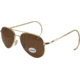 AO Flight Gear General Sunglasses, Comfort Cable, Gold Frame, HC Amber Poly Lens, Polarized, 52mm, 31622