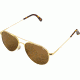 AO Flight Gear General Sunglasses, Wire Spatula, Gold Frame, Brown Glass Lens, Polarized