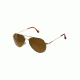 AO General Sunglasses, Gold, Wire Spatula, Brown Glass Lenses, 52mm, Polarized G-CBPG-WS-52